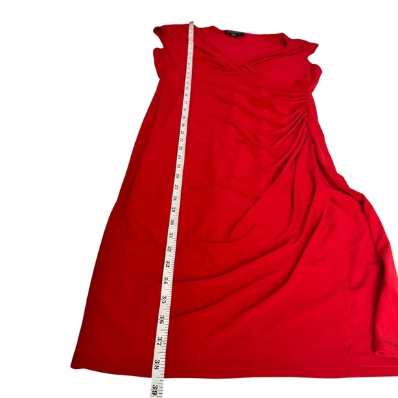 Lauren Ralph Lauren Adara Dress Red Size 6 Wrap Crepe Flowy V Neck Short Formal - Picture 4 of 10